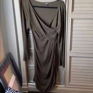 Long sleeve sweater dress olive express size large
